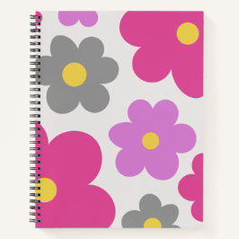 Süße Blumen rosa & lila Spiralblock Notizbuch