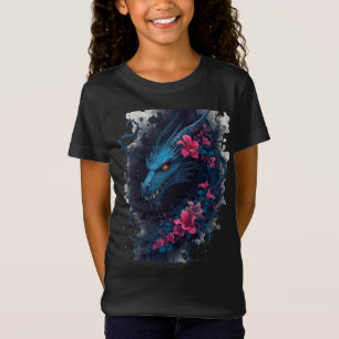 Süße Blumen Wilde Blaue Drache und Blumen T-Shirt