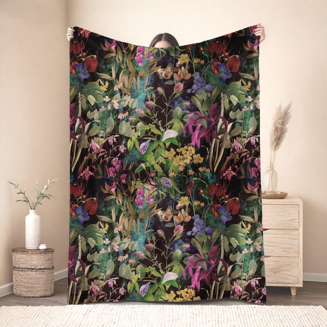 Süße Blumenblätter bunt Fleecedecke (Von Creator hochgeladen)