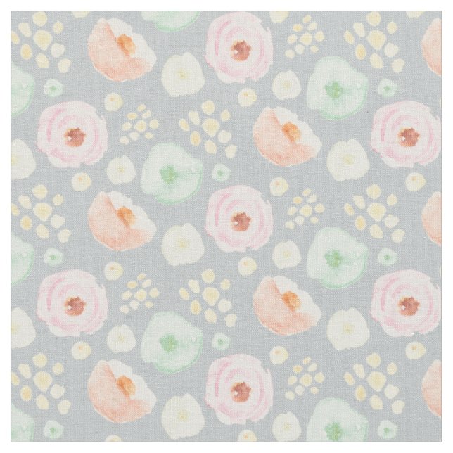 Süße Blumenblätter in Grau | Gewebe Stoff (Nahaufnahme)