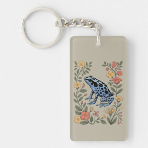 Süße Blumenblaue Pfeilgiftfrosch-Kröte Froschliebh Schlüsselanhänger