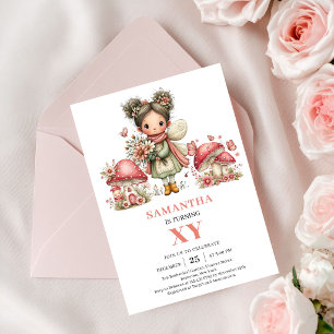 Süße Blumenfee 5. Geburtstag Rosa Einladung
