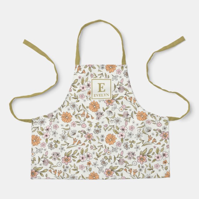 Süße Blumenmädchen-Schürze mit Wildblumen Schürze (Vorderseite)