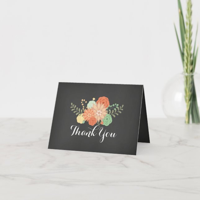 Süße Blumentafel danken Ihnen zu kardieren Dankeskarte (Vorderseite)