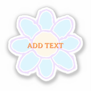 Süße Blumenzeichnung Benutzerdefinierter Text Aufkleber