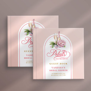 Süße Blütenblätter und Prosecco-Roségold-Gästebuch Gästebuch