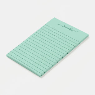Süße Bogen-Signatur-Name Jägergrüne Linien Post-it Klebezettel