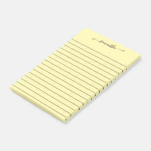 Süße Bogen-Signatur-Name Schwarze Linie Creme Post-it Klebezettel