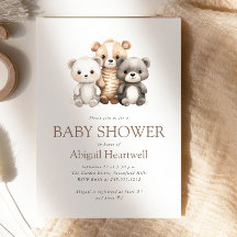 Süße Boho-Aquarell-Waldspielzeuge Baby Shower