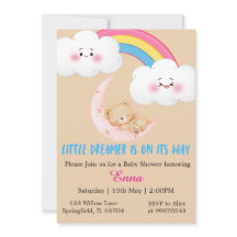 Süße Boho Einladung zur Babyparty für kleine Träum