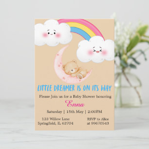 Süße Boho Einladung zur Babyparty für kleine Träum