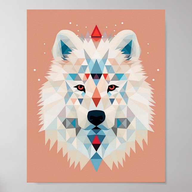 Süße Boho-Geometrie-Hund Poster (Vorne)