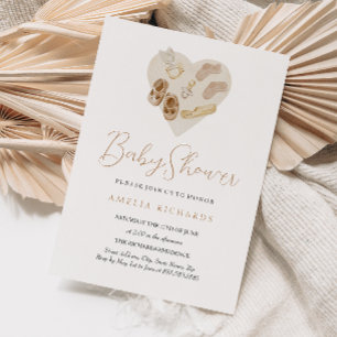 Süße Boho-Heart-Blush-Rosa-Baby-Party Einladung