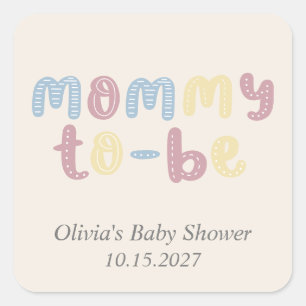Süße Boho-Mama-Baby-Shower Quadratischer Aufkleber