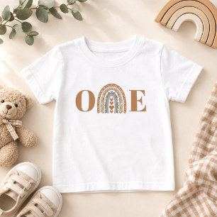 Süße Boho-Regenbogen-Erstgeburtstagsfeier Baby T-shirt