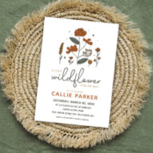 Süße Boho-Wildblumen-Baby-Shower-Einladung