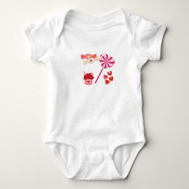 Süße Bonbonfreude Baby Strampler (Vorderseite)