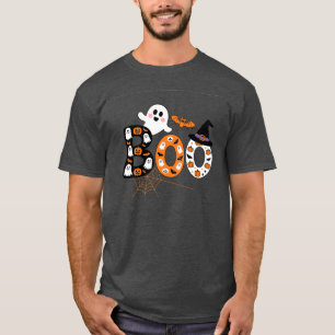 Süße BOO-Buchstaben Geist und Kürbis Halloween T-Shirt