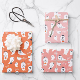 Süsse Boo Halloween Geschenkpapier Set