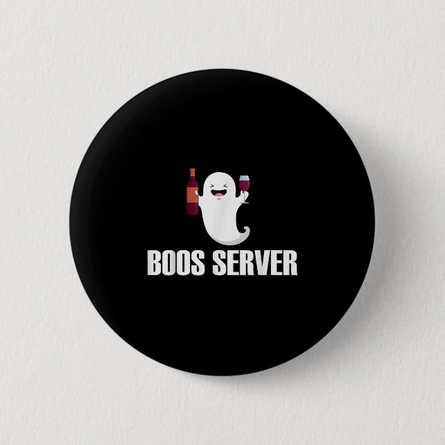 Süße Boos Server Barkeeper Kellnerin Halloween Button (Vorderseite)