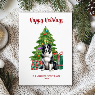 Süße Border Collie-Hundefamilie Weihnachten