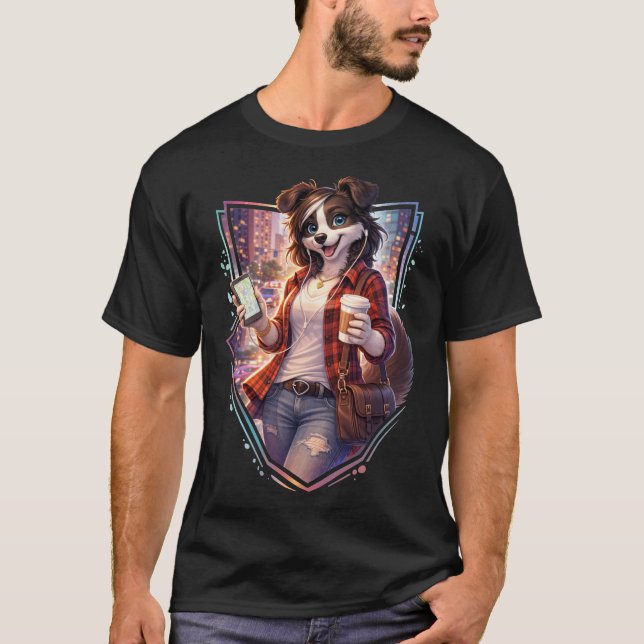 Süße Border Collie T-Shirt (Vorderseite)