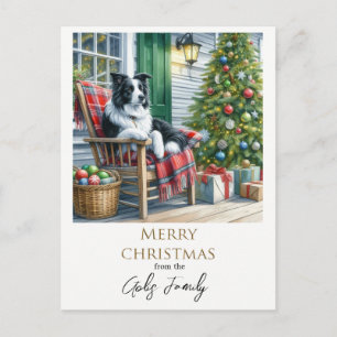 Süße Border Collie Weihnachtsfeiertage Postkarte