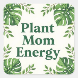 Süße botanische Designs für Pflanzen-Mamas Quadratischer Aufkleber