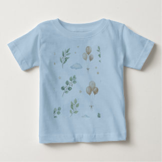 Süße botanische Eukalyptus- und Goldballons Babyla Baby T-shirt