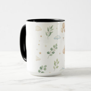 Süße botanische Eukalyptus- und Goldballons-Babyla Tasse