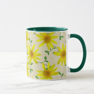 Süße botanische gelbe Wildblume Tasse