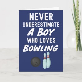 Süße Bowling-Karten in Navyblau für Babyjungen und Karte