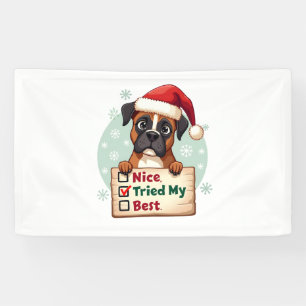 Süße Boxer-Hund-Hund Weihnachten Schön Habe mein B Banner
