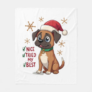 Süße Boxer-Hund-Hund Weihnachten Schön Habe mein B Fleecedecke