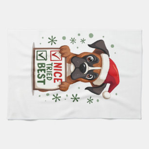 Süße Boxer-Hund-Hund Weihnachten Schön Habe mein B Geschirrtuch