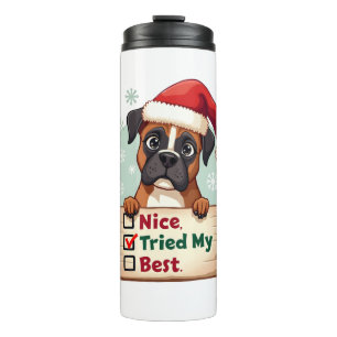 Süße Boxer-Hund Hund Weihnachten Schön Habe mein B Thermosbecher