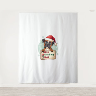 Süße Boxer-Hund-Hund Weihnachten Schön Habe mein B Wandteppich