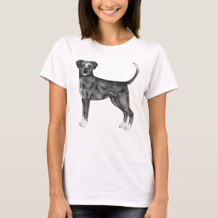 Süße Boxer-Hund-Illustration in Schwarz-Weiß T-Shirt