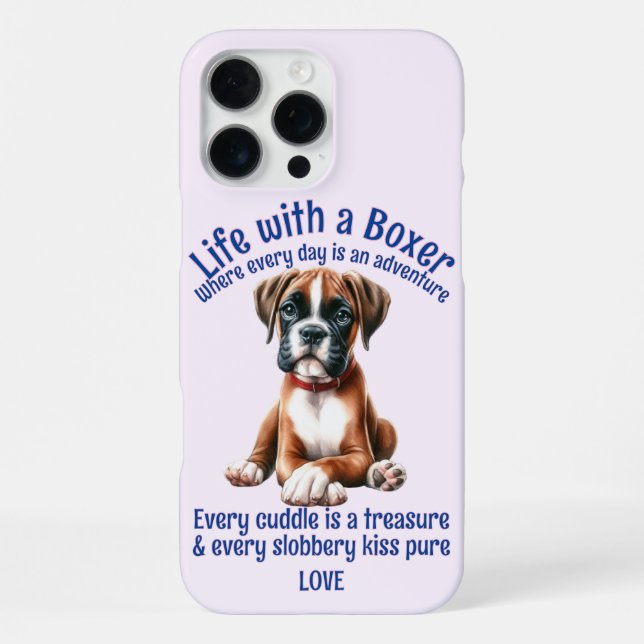 Süße Boxer-Hund Leben iPhone 16 Pro Max Hülle (Rückseite)