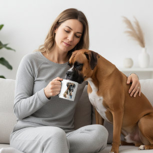Süße Boxer-Wasserfarben-Porträt-Personalisierte Ta Tasse