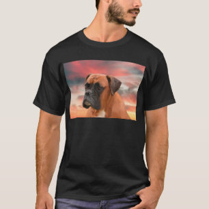 Süße Boxerhund-Wasserfarben-Ölgemälde-Kunst T-Shirt