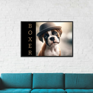 Süße Boxerwelpe – Stylische Hundekunst Leinwanddruck