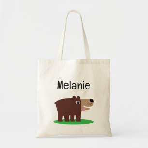 Süße braune Bärenjungen-Comic-Tasche für Kinder Tragetasche