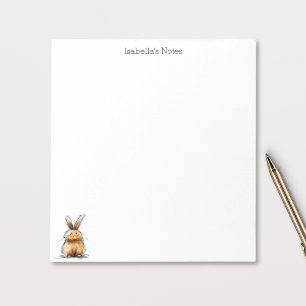 Süße braune Kaninchen-Hasen-Skizzen-Illustration Notizblock