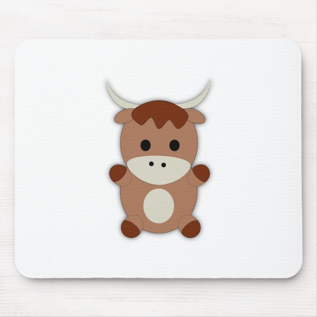 Süße Braune Kuh Mousepad (Vorne)