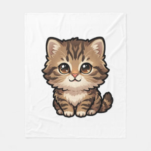 Süße braune Tabby-Kätzchen-Flanelldecke Fleecedecke