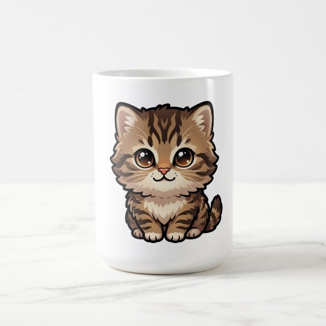 Süße braune Tabby-Kätzchen-Kaffeetasse Kaffeetasse (Mittel)