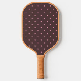 Süße braune und rosa Tupfenmuster Boho-Polka Pickleball Schläger