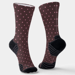 Süße braune und rosa Tupfenmuster Boho Polka Socken