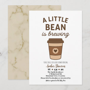 Süße braune und weiße neutrale Kaffee-Baby-Party Ankündigung